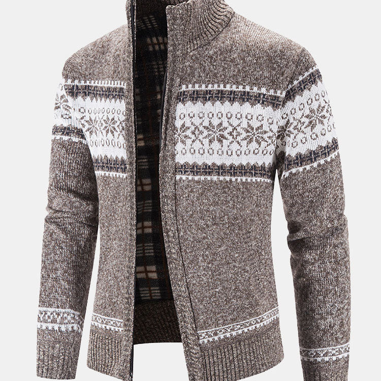 Rutger | Trui met geometrisch patroon en rits
