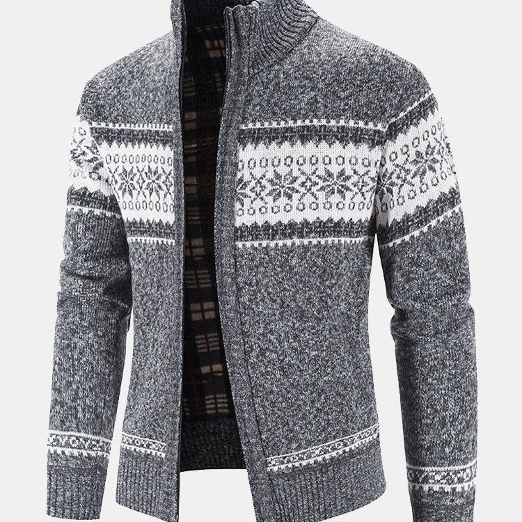 Rutger | Trui met geometrisch patroon en rits