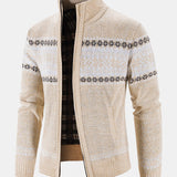 Rutger | Trui met geometrisch patroon en rits