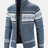 Rutger | Trui met geometrisch patroon en rits