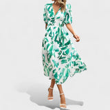 Claire - Elegancka Midi Sukienka Kwiatowa