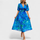 Claire - Elegancka Midi Sukienka Kwiatowa