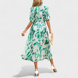 Claire - Elegancka Midi Sukienka Kwiatowa
