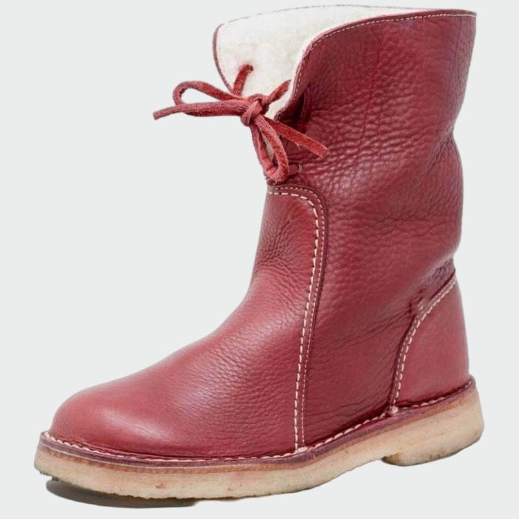 Męska - Męskie wodoodporne skórzane buty com wełną