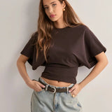 Ardena - Drape bawelnka t-shirt