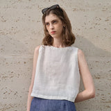 Asymetria - Asymetryczny leniany crop top