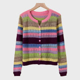 Honorata - Sweter em Paski Inspirowany Stylem Retro