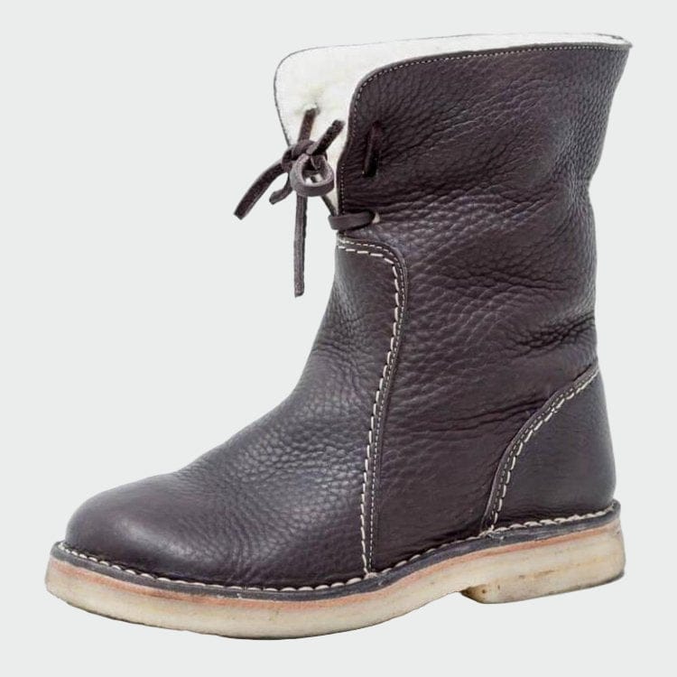 Męska - Męskie wodoodporne skórzane buty com wełną