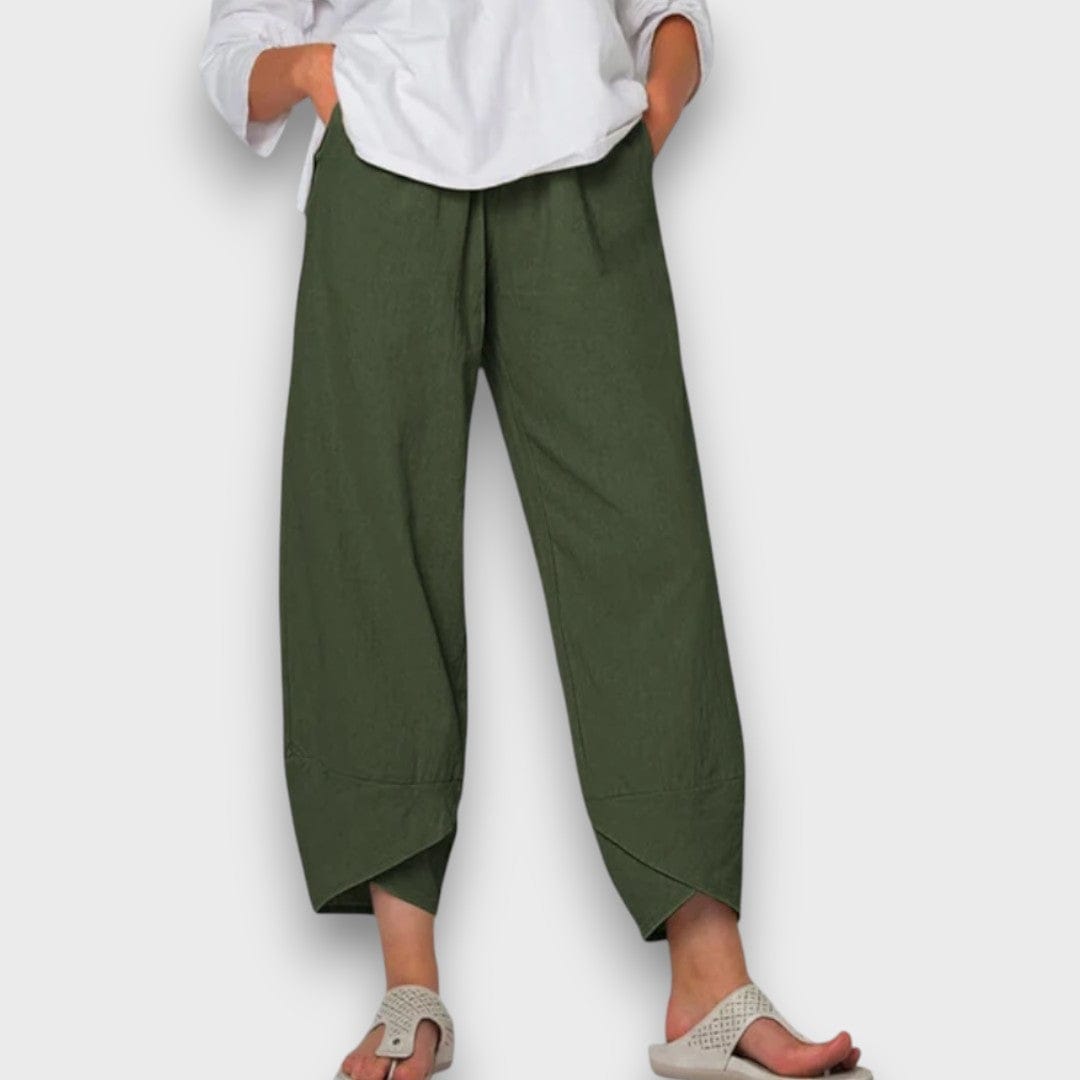 Newa - Lekkie letnie spodnie com wykończeniem