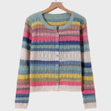 Honorata - Sweter em Paski Inspirowany Stylem Retro
