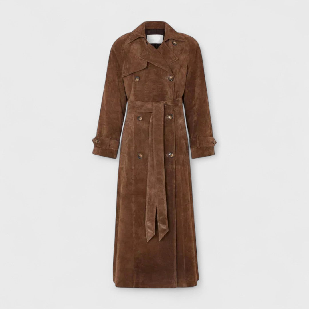 Weronika - Elegancki płaszcz trench com kołnierzem