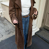 Molly - Płaszcz trench Molly com zamszu
