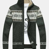 Teun | Kerstvest met geometrische print en rits