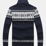Teun | Kerstvest met geometrische print en rits