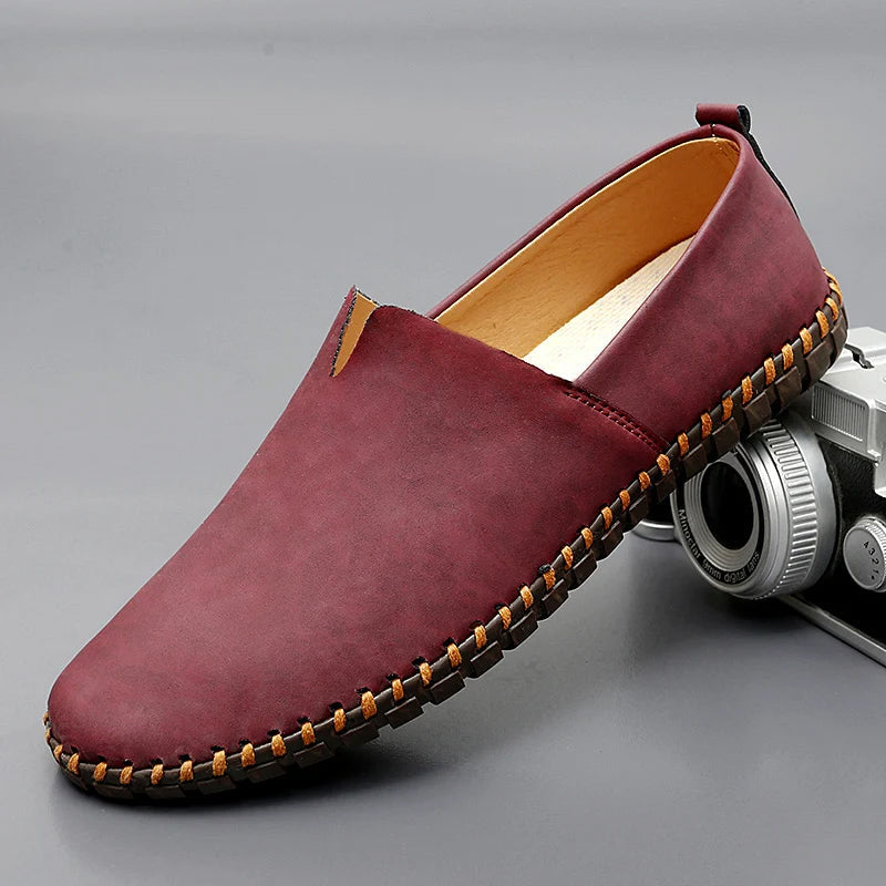 Theo | Bruine instaploafers van leer