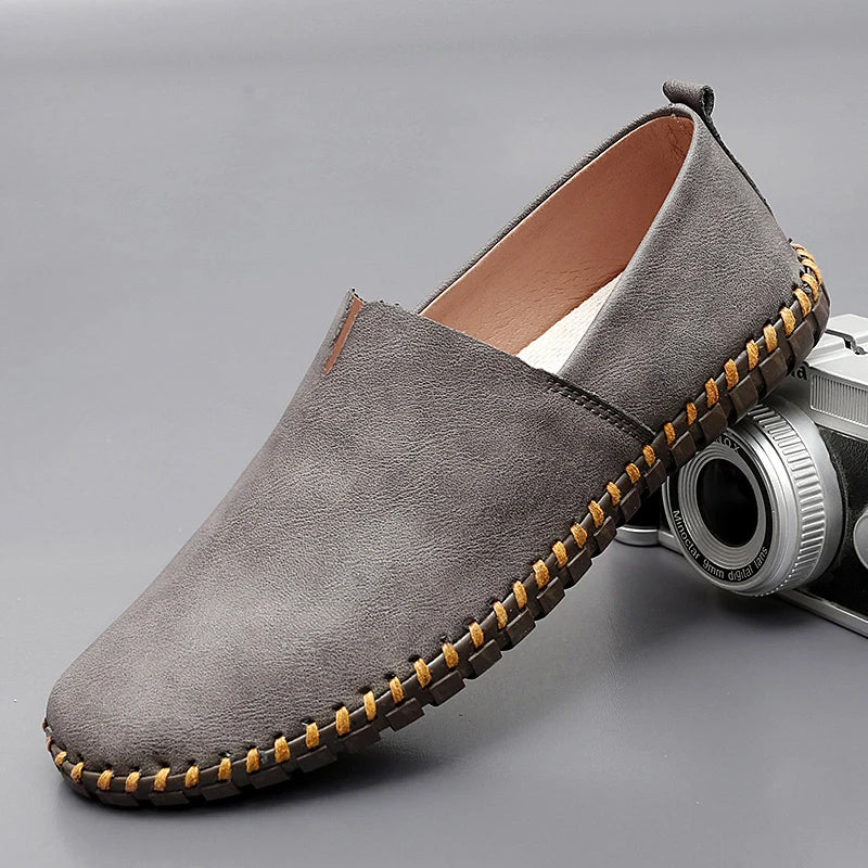 Theo | Bruine instaploafers van leer