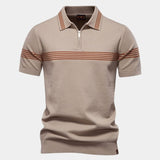 Timon | Witte polo met streepdetail
