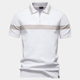 Timon | Witte polo met streepdetail