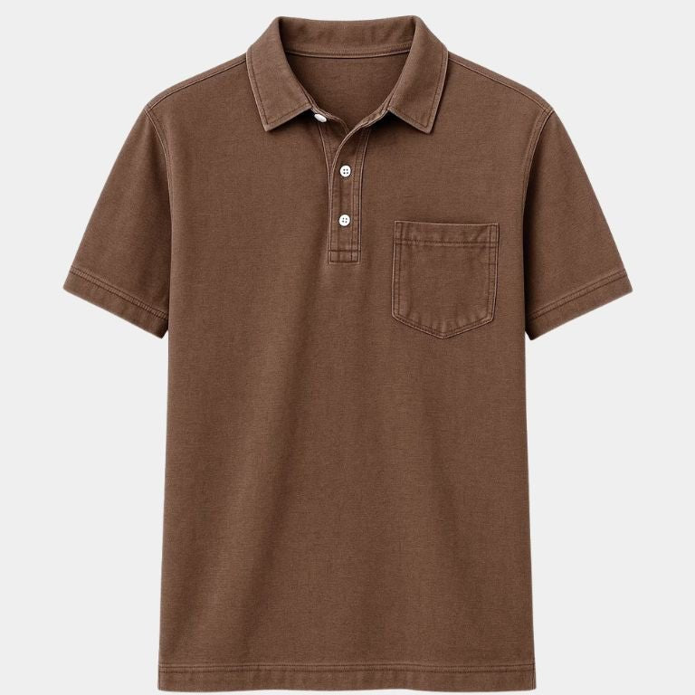 Tobias | Polo met denimlook en borstzak