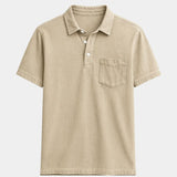Tobias | Polo met denimlook en borstzak