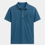 Tobias | Polo met denimlook en borstzak