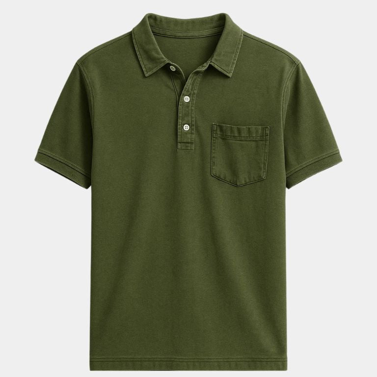 Tobias | Polo met denimlook en borstzak