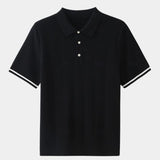Ton | Bruine polo met reliëfstructuur