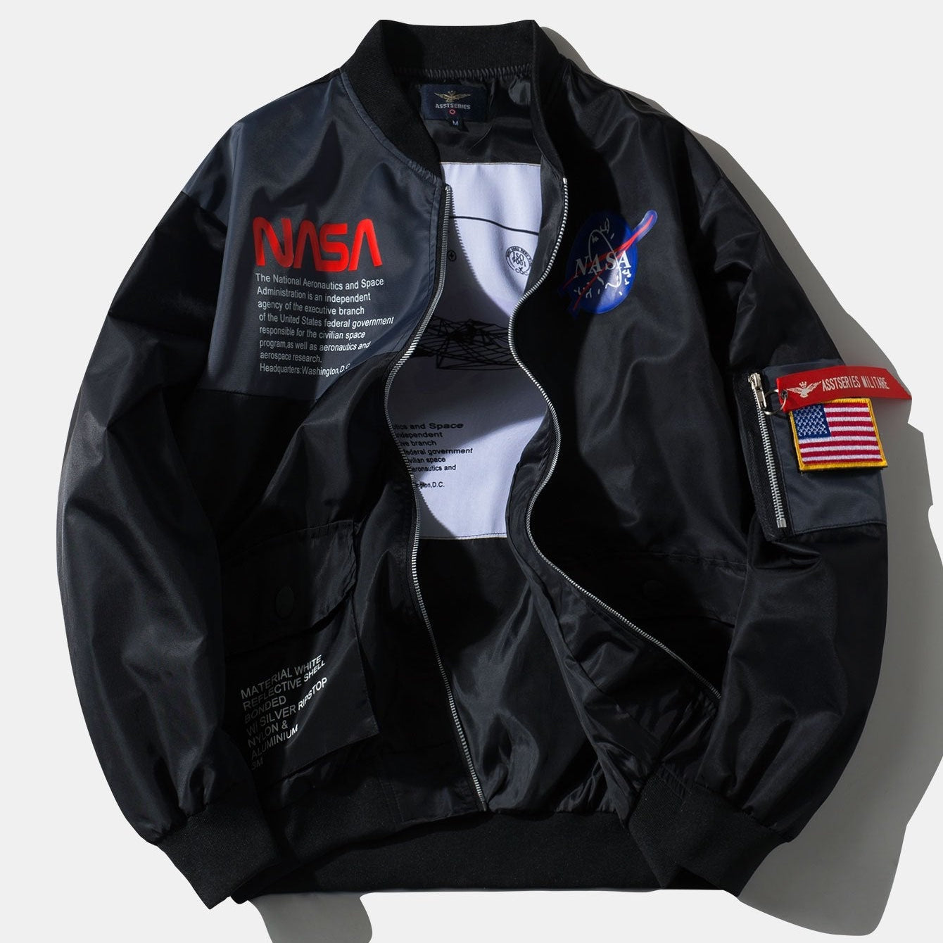 Udo | Oversized bomber jack met nasa-print