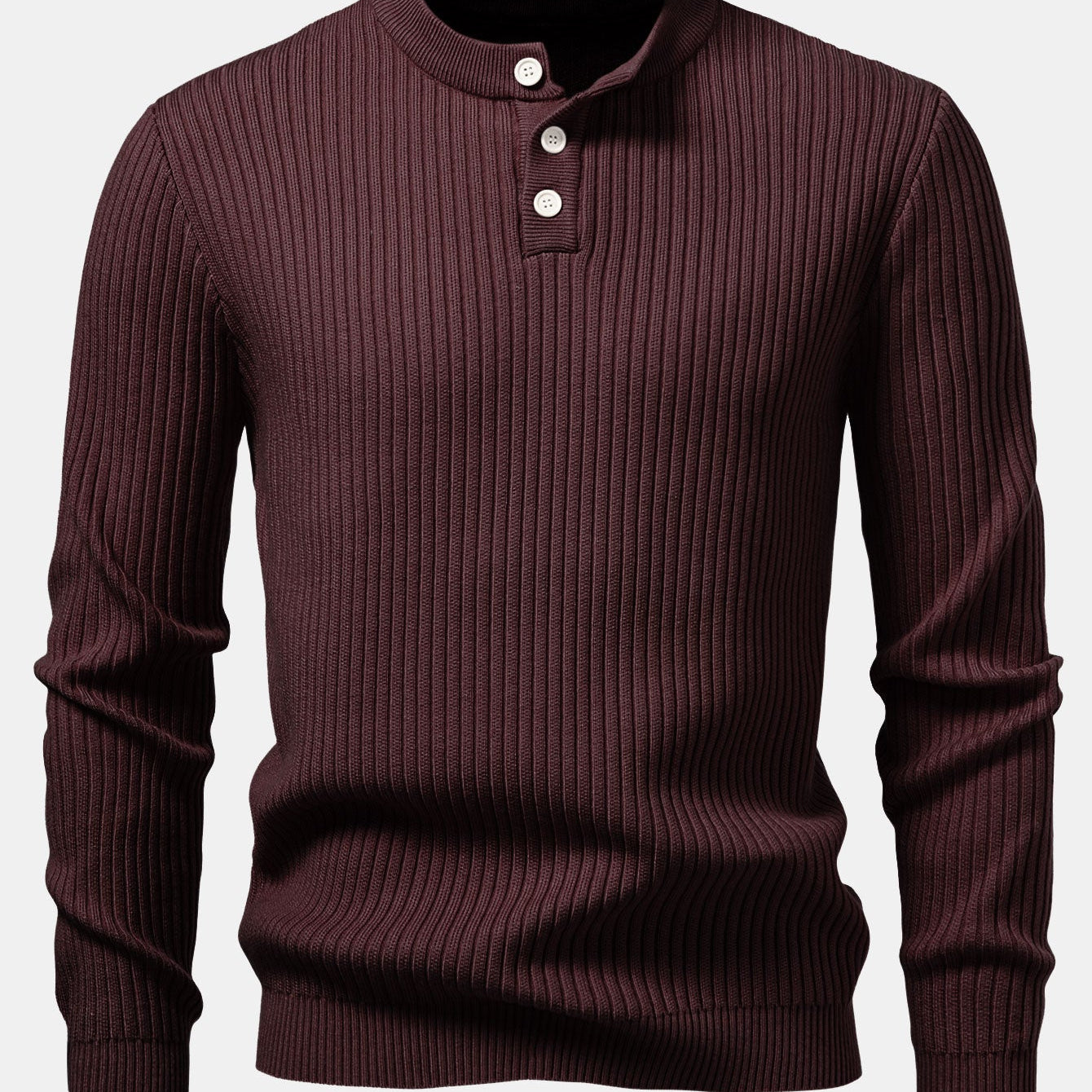 Vincent | Geribde trui met henleykraag