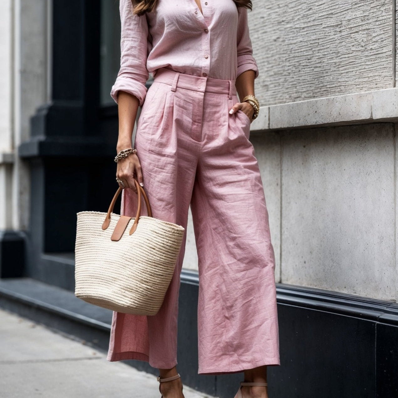 Izadora - Wygląd Casual Chic Róż