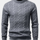 Yorick | Jacquard kabeltrui met ronde hals