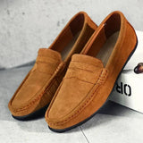 Zander | Marineblauwe suède penny loafers