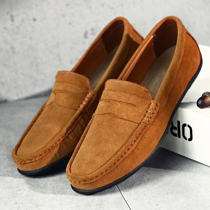 Zander | Marineblauwe suède penny loafers