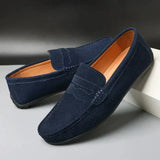 Zander | Marineblauwe suède penny loafers
