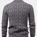 Zeger | Jacquard kabeltrui met korte rits
