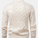 Zeger | Jacquard kabeltrui met korte rits