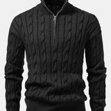 Zeger | Jacquard kabeltrui met korte rits