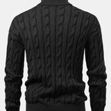 Zeger | Jacquard kabeltrui met korte rits