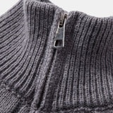 Zeger | Jacquard kabeltrui met korte rits