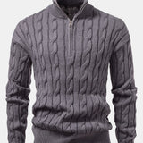 Zeger | Jacquard kabeltrui met korte rits