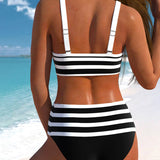 Victoire - Bikini w paski z wysokim stanem
