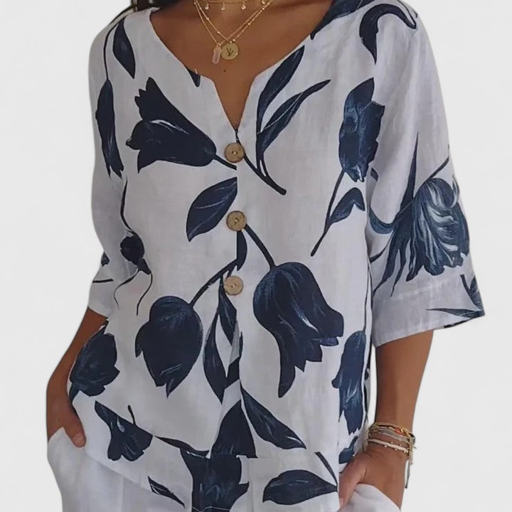 Laura - Bluzka V-Neck Wygodna