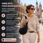 Ariadna czarna torebka na ramię z nylonu, zalety