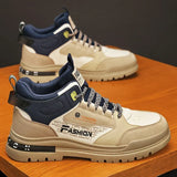 Berry | Hoge sneakers in beige en marineblauw