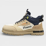 Berry | Hoge sneakers in beige en marineblauw