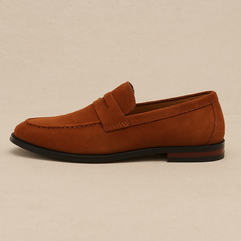 Bruno | Suède penny loafers in old-money stijl