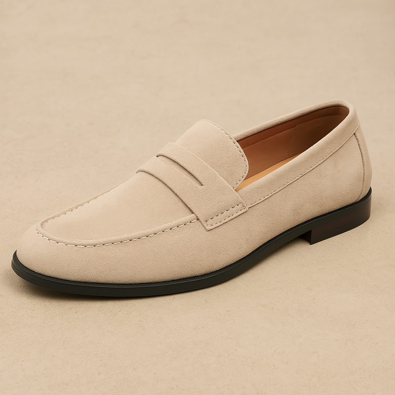 Bruno | Suède penny loafers in old-money stijl