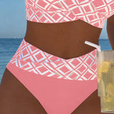 Sixtine - Bikini Dwu Częściowe Z Biustonoszem W Wycięciu I Wzorem Diamentowym