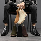 Cees | Beige chelseaboots met suèdelook
