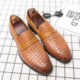 Rafał - Penny loafersy z plecionej skóry